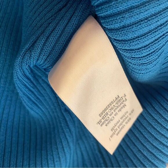 Everlane The Ribbed Knit Midi Dress Blue Sleeveless Small - Picture 6 of 6